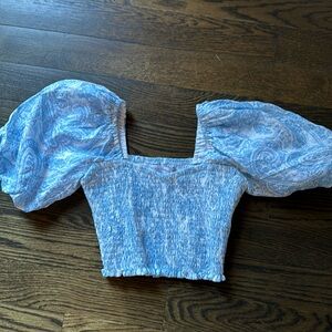 Light blue paisley crop top - faithfull the brand